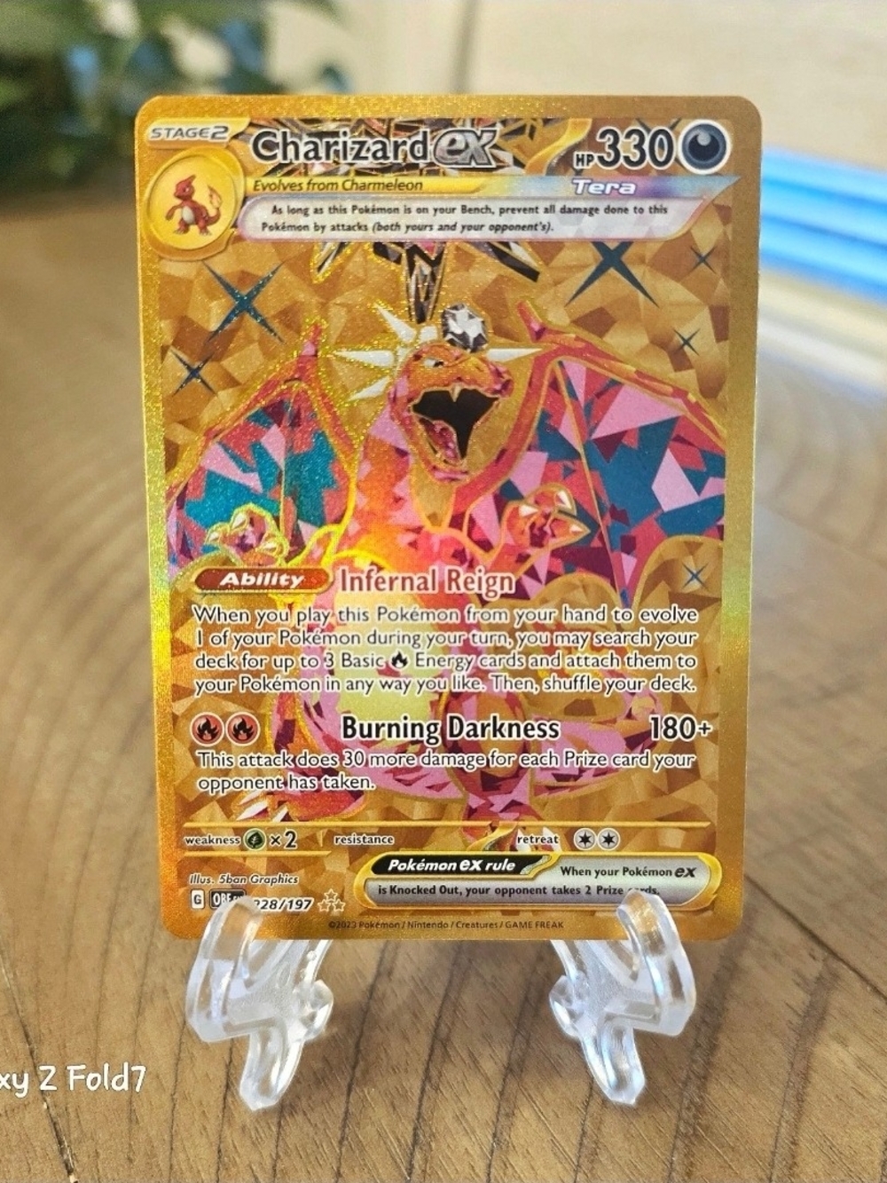 N/M! Pokémon Charizard EX-Full Art-Gold (Ultra Rare) #228 [Obsidian Flames]
